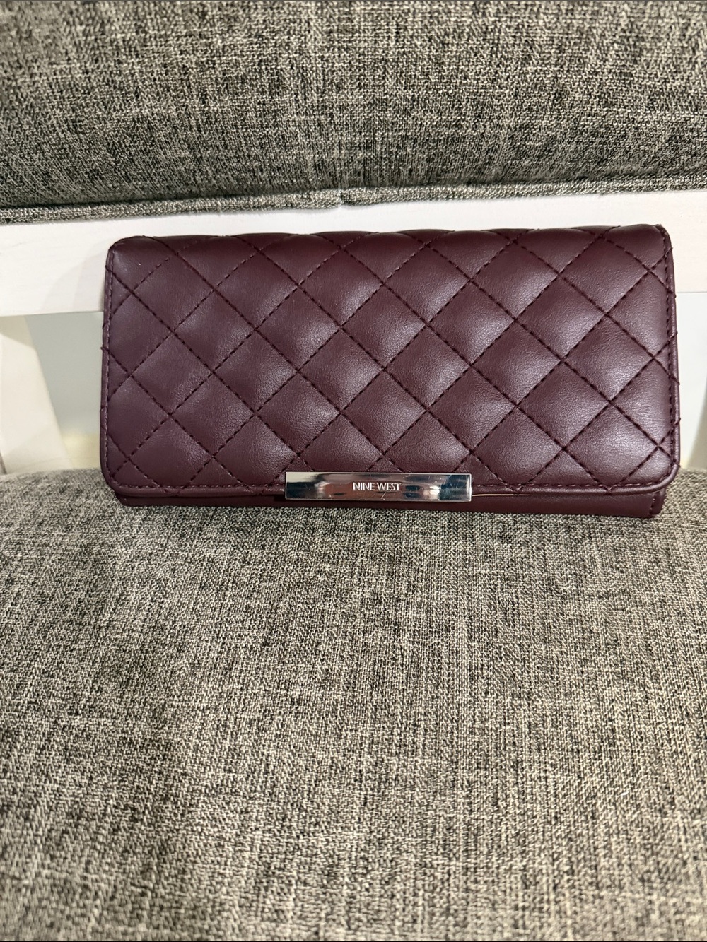 Nine West Quilted Wine Faux-Leather Wallet